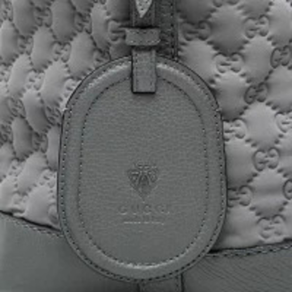 Gucci Leather Canvas Neoprene Shoulder Bag Tote Gray - Picture 8 of 13